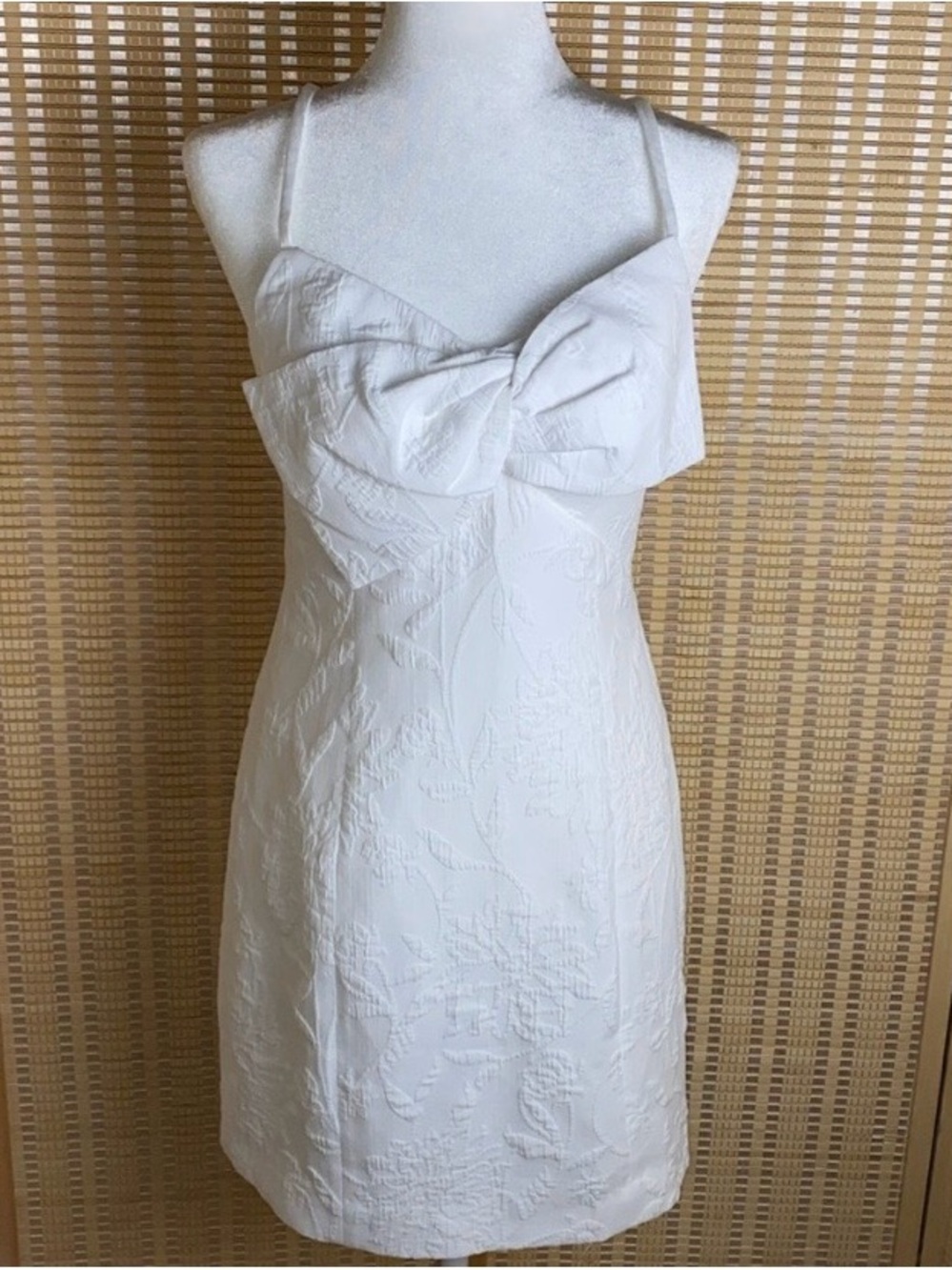 LillyPulitzer Woman’s 4 Willalynn White Jacquard Bow Dress NWT